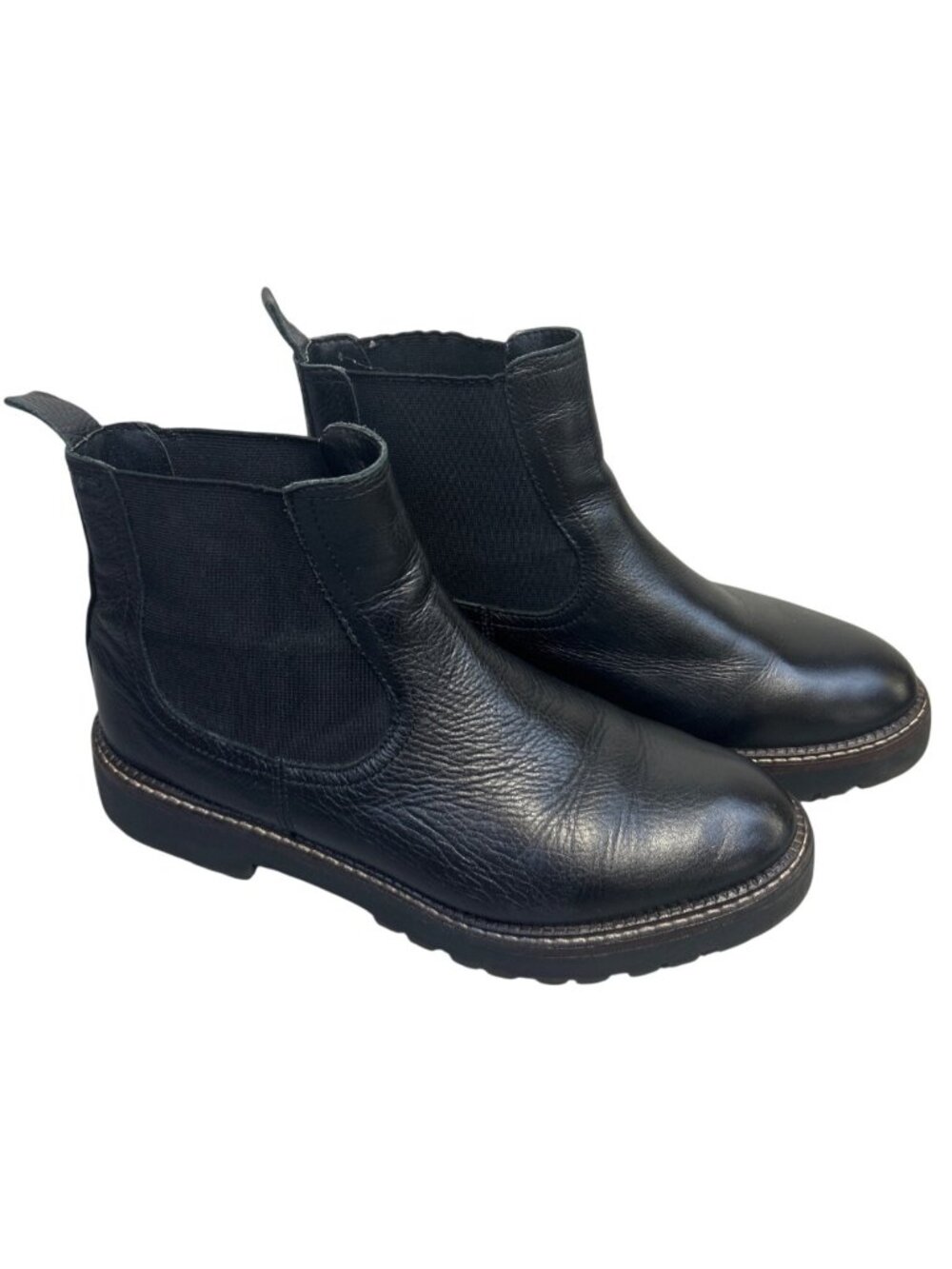 Caslon Miller Water Resistant Black Leather Chelsea Lug Boots Women's Sz 8.5